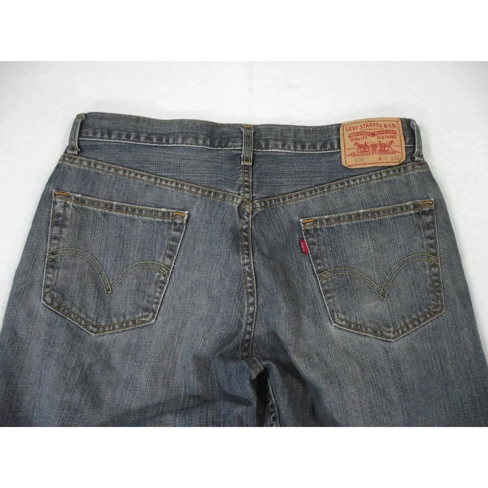 Levi's Men's 505 jeans 36‎ x 30 regular fit straight blue denim pants